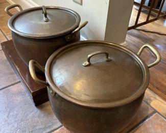 Ruffoni Historia hammered copper stockpots with lids
