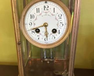 Bullard & Bros (St. Paul, MN) brass and Marble Mantel Clock