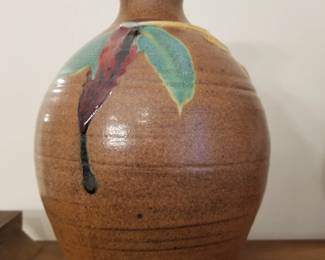 Signed pottery vase. 