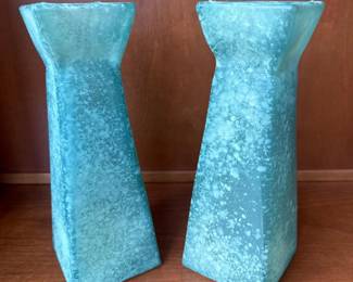 Turquoise Glass Vase