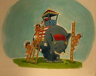 Original Roy Doty Cartoonist Watercolor