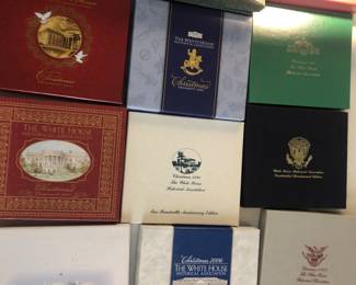 White House Christmas Ornaments in boxes