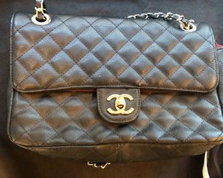 Authentic Chanel Quilted Black Caviar Purse