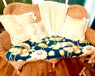 Like new wicker furniture set.  This also has 2 chairs and a table that go with it..