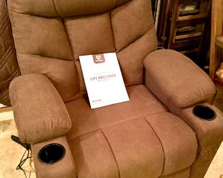 Literally brand new "Lift Chair".  Just purchased 2 weeks  before our mother passed.  Never been used.  When you go to stand up, it literally lifts you almost upright.  Wonderful for older people or anyone with hip issues.