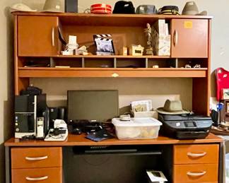Computer Desk, Computer, Printer, Hats