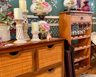 Hurricane Lamps, Candles, Server, Bar Server