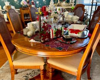 Dining Table with 6 Cane Back Chairs
