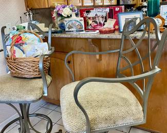 Metal Bar Stools Blue Bonnet Decor, and Decanters