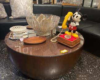 Designer wood round coffee table  