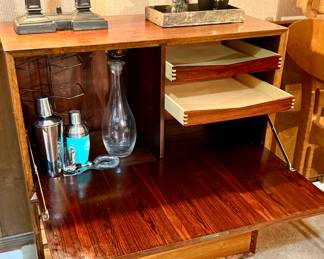 MCM Bar with pull down shelf/ serving tray 