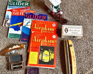 1930's Airplane/Glider Magazines, Razors, Plus