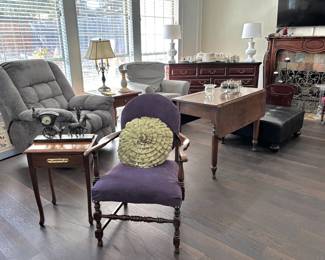 Recliner, Antique Chair, Drop Leaf Table