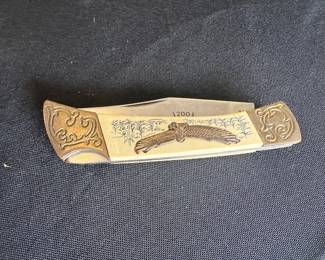 Made in Japan 200  Single Blade Pocket Knife w/Eagle Inlay