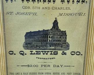 Antique advertising "St. Charles Hotel" advertising 