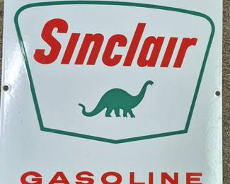 Vintage "Sinclair Gasoline" porcelain pump plate