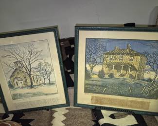 9 pcs. 8 framed signed Margaret Whittemore Northeast Kansas prints