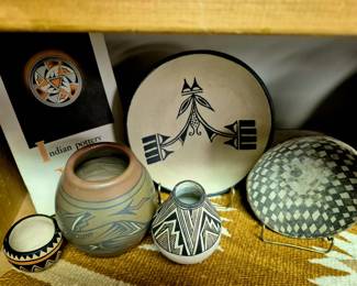 Much pottery. Native American Indian Navajo pottery 