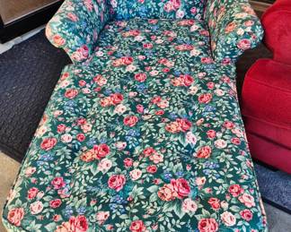 Upholstered floral chaise lounge