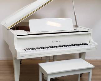 K. Kawai GE-1 baby grand piano with bench and player piano hardware