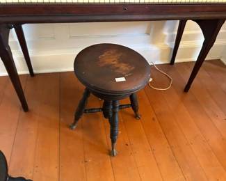 ANTIQUE CLAW FOOT PIANO STOOL