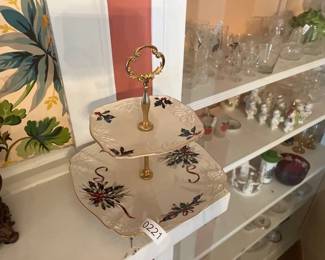 LENOX WINTER GREETINGS 2TIERED SERVING TRAY