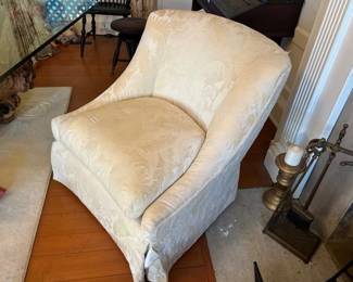 PAIR OF CUSHIONED SWIVEL CHAIRS