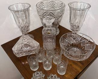 Crystal Candle holders, Crystal decanter set, Crystal candy dish, Ect