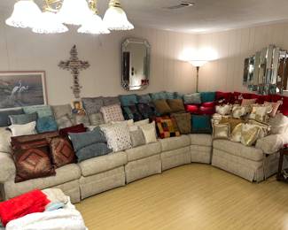 Large Collection of Decorative Throw pillows