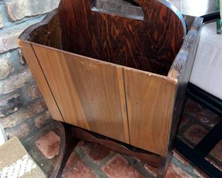 vintage wooden magazine rack