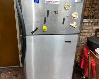stainless steel Frigidaire top-freezer refrigerator