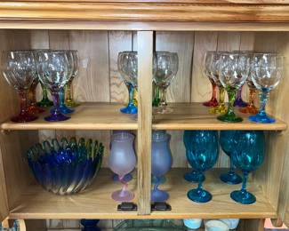 Vintage assorted colored decorative glasses