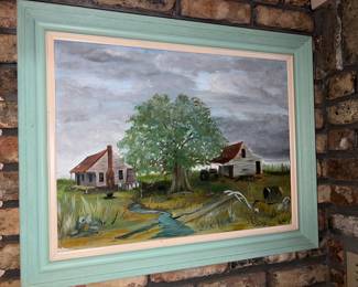 Original Oil on Canvas of two Farm Houses