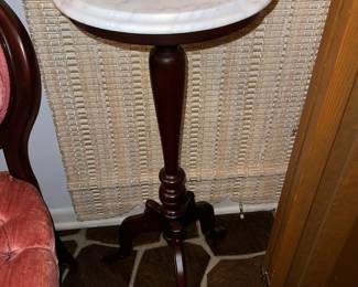 vintage Italian marble top pedestal table