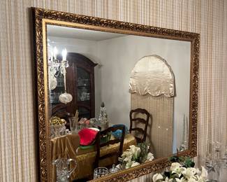 Vintage gold ornate rectangular mirror