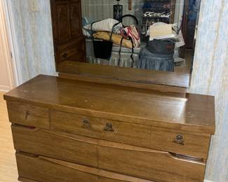 McM walnut dresser with a mirror