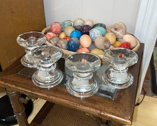 Shannon crystal candle holders