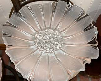 Vintage Mikasa "Sunflower" frosted crystal glass serving dish