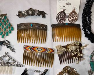 2 Navajo sterling silver combs