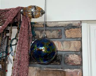 Colorful art glass hanging ornament