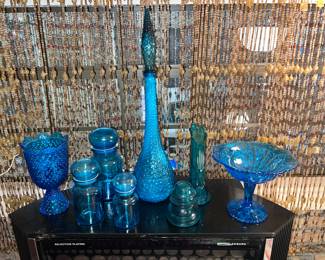Vintage Blue Art Glass