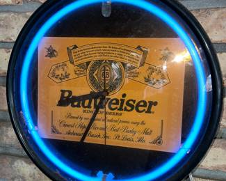 Budweiser Neon Blue light clock