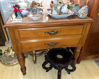 Solid wood end table