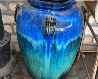 Blue & green glazed Terracotta planter