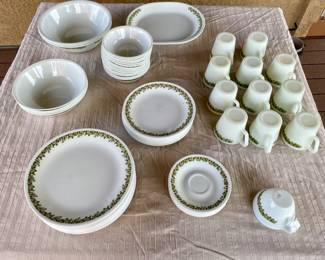 Vintage Corelle Spring Blossom Green Crazy Daisy Corning Ware 