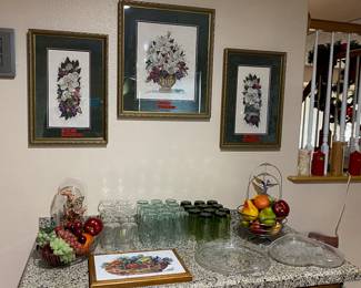 Hand detailed cross-stitch framed and matted