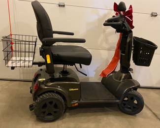 Golden Companion Mobility Scooter. Has 2 baskets, swivel seat and battery charger. Very little use (10 miles or less). Purchased new in 9/24. 