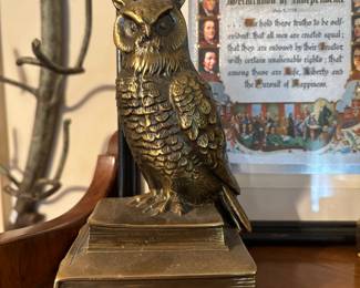 Brass Owl Bookends