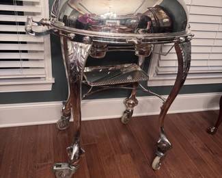 ANTIQUE 1930s SILVER PLATE  BEEF CARVING TROLLY CART