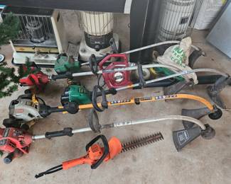 Weekender, leaf blower, hedge trimmer